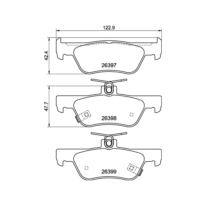 Jeu de 4 plaquettes de frein arrière BREMBO P 28 110