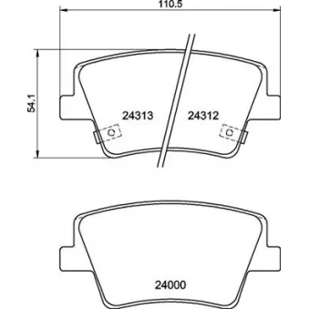 Jeu de 4 plaquettes de frein arrière BREMBO P 30 117