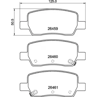 Jeu de 4 plaquettes de frein arrière BREMBO P 30 146