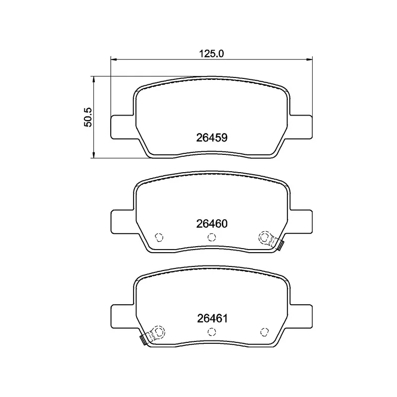 Jeu de 4 plaquettes de frein arrière BREMBO P 30 146