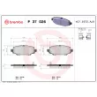 Jeu de 4 plaquettes de frein arrière BREMBO P 37 026 - Visuel 2