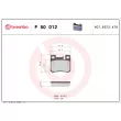 Jeu de 4 plaquettes de frein arrière BREMBO P 50 012 - Visuel 2