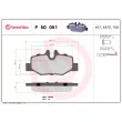 Jeu de 4 plaquettes de frein arrière BREMBO P 50 051 - Visuel 2