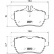 Jeu de 4 plaquettes de frein arrière BREMBO P 50 103 - Visuel 2