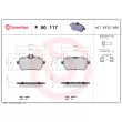 Jeu de 4 plaquettes de frein arrière BREMBO P 50 117 - Visuel 2