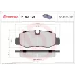 Jeu de 4 plaquettes de frein arrière BREMBO P 50 126 - Visuel 2