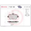 Jeu de 4 plaquettes de frein arrière BREMBO P 50 140 - Visuel 2