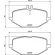 Jeu de 4 plaquettes de frein arrière BREMBO P 50 161 - Visuel 2