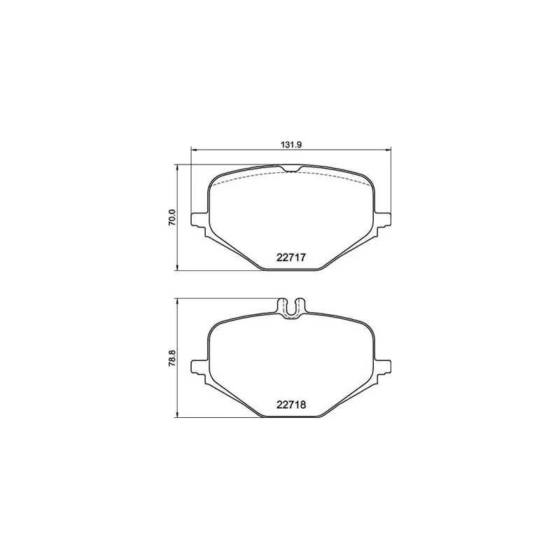 Jeu de 4 plaquettes de frein arrière BREMBO P 50 167