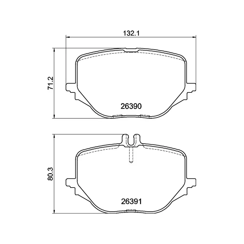 Jeu de 4 plaquettes de frein arrière BREMBO P 50 170