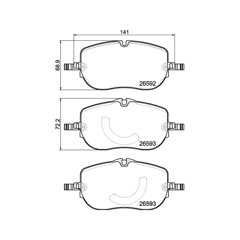 Jeu de 4 plaquettes de frein avant BREMBO P 50 173