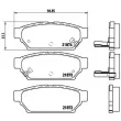 Jeu de 4 plaquettes de frein arrière BREMBO P 54 016 - Visuel 2