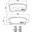 Jeu de 4 plaquettes de frein arrière BREMBO P 54 034 - Visuel 2