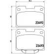 Jeu de 4 plaquettes de frein arrière BREMBO P 54 048 - Visuel 2