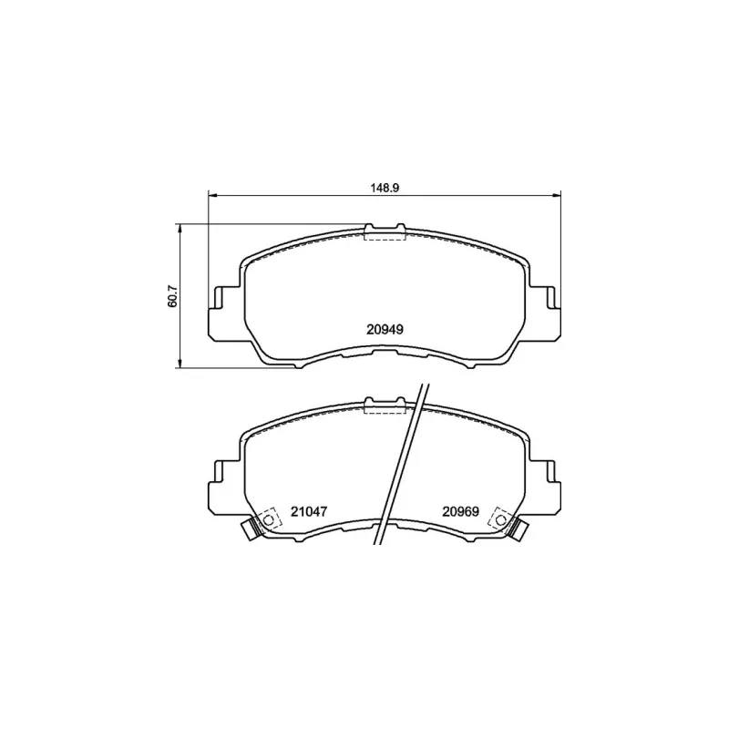 Jeu de 4 plaquettes de frein avant BREMBO P 54 061