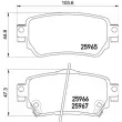Jeu de 4 plaquettes de frein arrière BREMBO P 56 098 - Visuel 2
