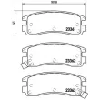 Jeu de 4 plaquettes de frein arrière BREMBO P 59 027 - Visuel 2