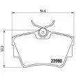 Jeu de 4 plaquettes de frein arrière BREMBO P 59 041 - Visuel 2