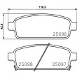 Jeu de 4 plaquettes de frein arrière BREMBO P 59 087 - Visuel 2