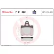 Jeu de 4 plaquettes de frein arrière BREMBO P 61 062 - Visuel 2