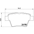 Jeu de 4 plaquettes de frein arrière BREMBO P 61 080 - Visuel 2