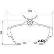 Jeu de 4 plaquettes de frein arrière BREMBO P 61 095 - Visuel 2