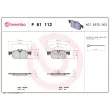 Jeu de 4 plaquettes de frein avant BREMBO P 61 112 - Visuel 2