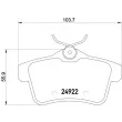 Jeu de 4 plaquettes de frein arrière BREMBO P 61 114 - Visuel 2