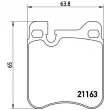 Jeu de 4 plaquettes de frein arrière BREMBO P 65 010 - Visuel 2