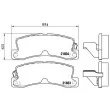 Jeu de 4 plaquettes de frein arrière BREMBO P 83 015 - Visuel 2