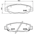 Jeu de 4 plaquettes de frein arrière BREMBO P 83 038 - Visuel 2