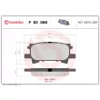 Jeu de 4 plaquettes de frein arrière BREMBO P 83 068 - Visuel 2