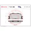 Jeu de 4 plaquettes de frein arrière BREMBO P 83 088 - Visuel 2