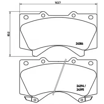 Jeu de 4 plaquettes de frein avant BREMBO P 83 107X
