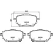 Jeu de 4 plaquettes de frein arrière BREMBO P 83 182 - Visuel 2