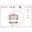 Jeu de 4 plaquettes de frein arrière BREMBO P 85 020 - Visuel 2