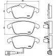 Jeu de 4 plaquettes de frein avant BREMBO P 85 112 - Visuel 2