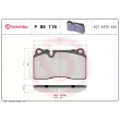 Jeu de 4 plaquettes de frein avant BREMBO P 85 116 - Visuel 2
