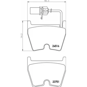 Jeu de 4 plaquettes de frein avant BREMBO