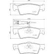 Jeu de 4 plaquettes de frein arrière BREMBO P 85 163 - Visuel 2