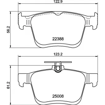 Jeu de 4 plaquettes de frein arrière BREMBO P 85 191