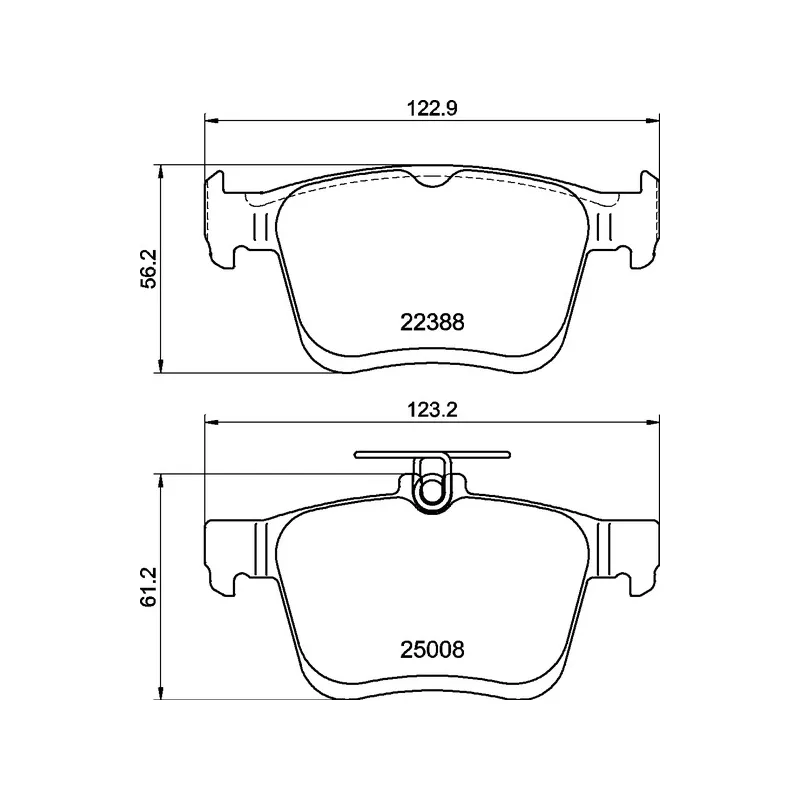 Jeu de 4 plaquettes de frein arrière BREMBO P 85 191