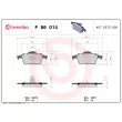 Jeu de 4 plaquettes de frein arrière BREMBO P 86 014 - Visuel 2