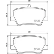 Jeu de 4 plaquettes de frein arrière BREMBO P 86 032 - Visuel 2
