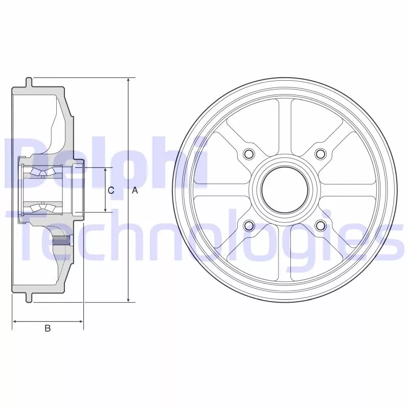 Tambour de frein DELPHI BFR484