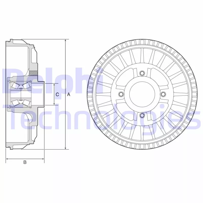 Tambour de frein DELPHI BFR622