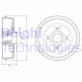 Tambour de frein DELPHI BFR624