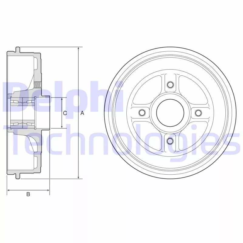 Tambour de frein DELPHI BFR624