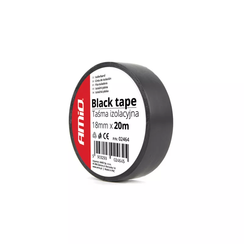 Ruban noir 18mm x 20m (1 pièce) AMIO 02464
