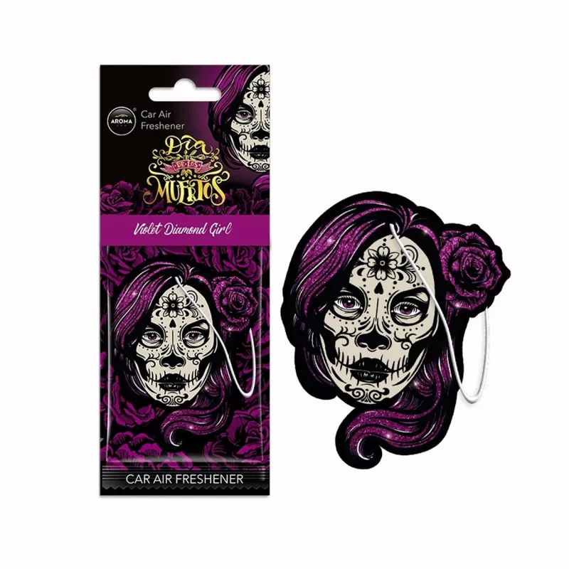 Désodorisant pour voiture AROMA CAR MUERTOS Violet Girl Spicy Delight AMIO A10378